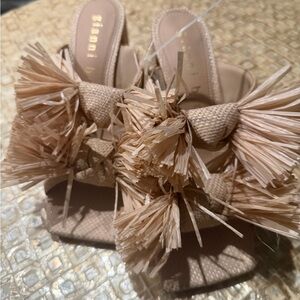 Giani Bernini Beige Fringe Sandals
